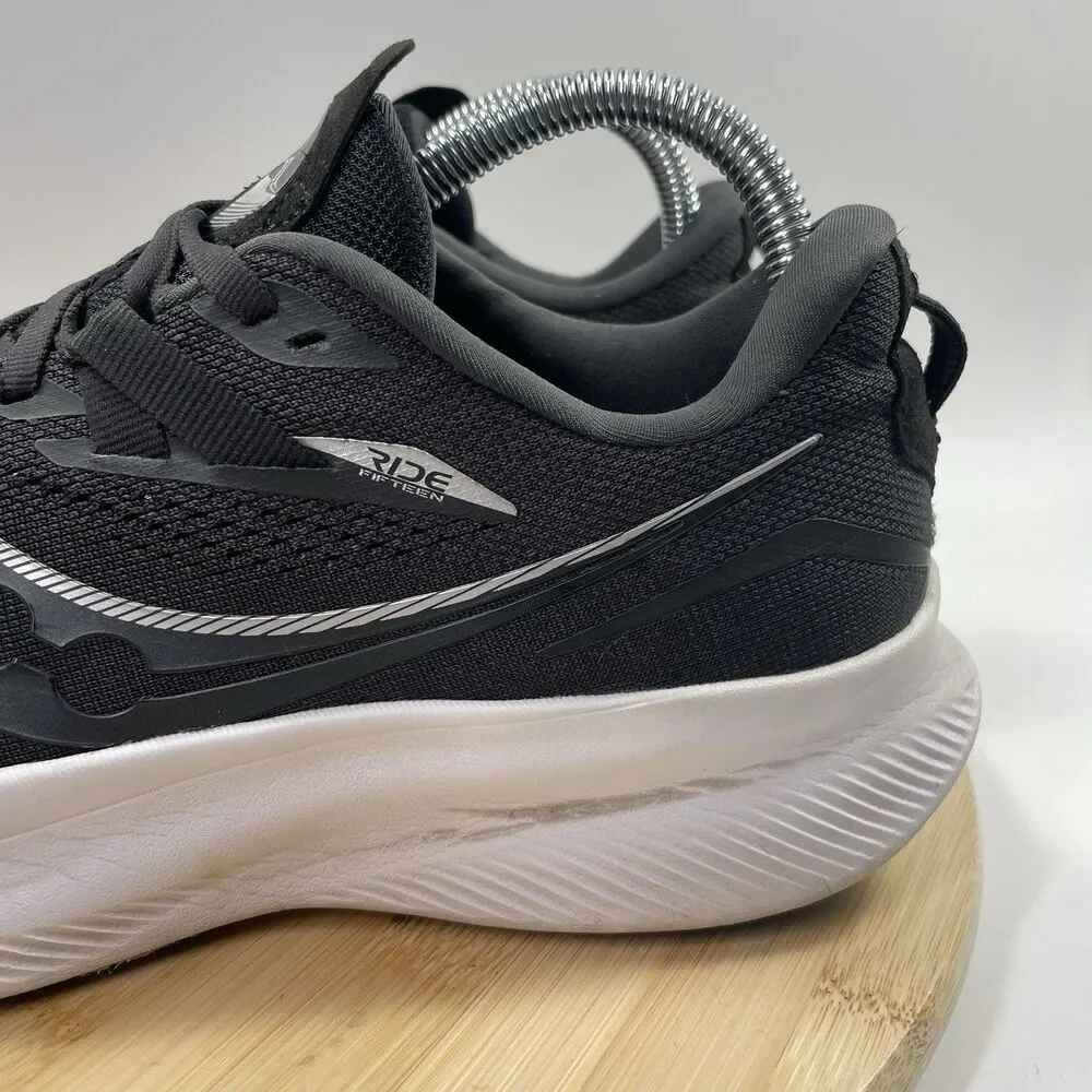 Saucony Ride 15 Women's Size 8.5 Running Shoes Comfort Black White S10729-05 - Picture 6 of 16